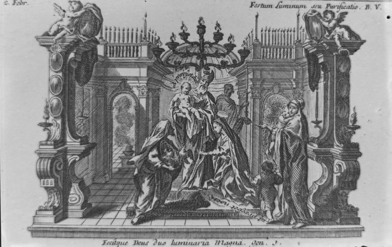 Quelle: EAF S32-1906, ID 96 Kupferstich aus dem EAF zu Maria Lichtmess, gestochen von Johannes und Joseph Klauber von ca. 1760